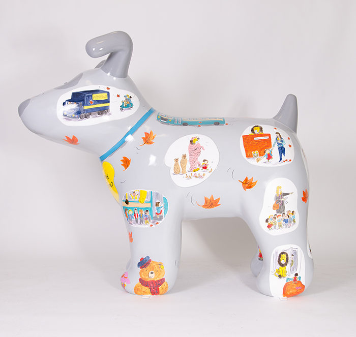 Helen Stephens Hiding Lions Snowdog right side profile view