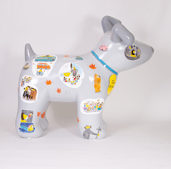 'Hiding Lions' Snowdog left side profile view