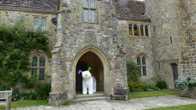 The Snowdog at Nymans in porch